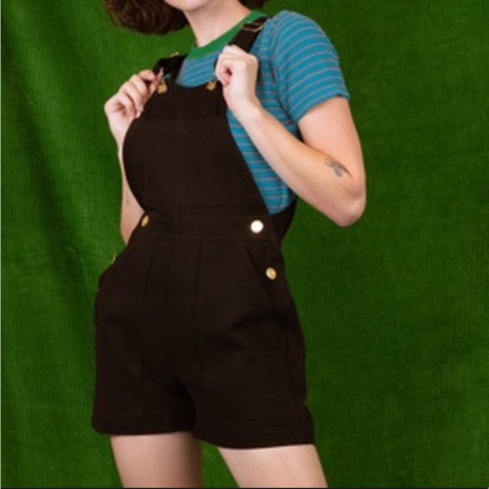 Big Bud black denim shortalls M